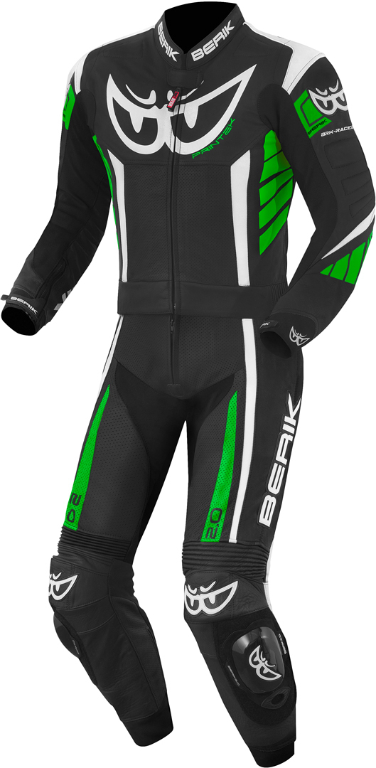 Berik Zakura Costum de piele de motocicletă în două piese Negru/Alb/Verde 52 Figura 1