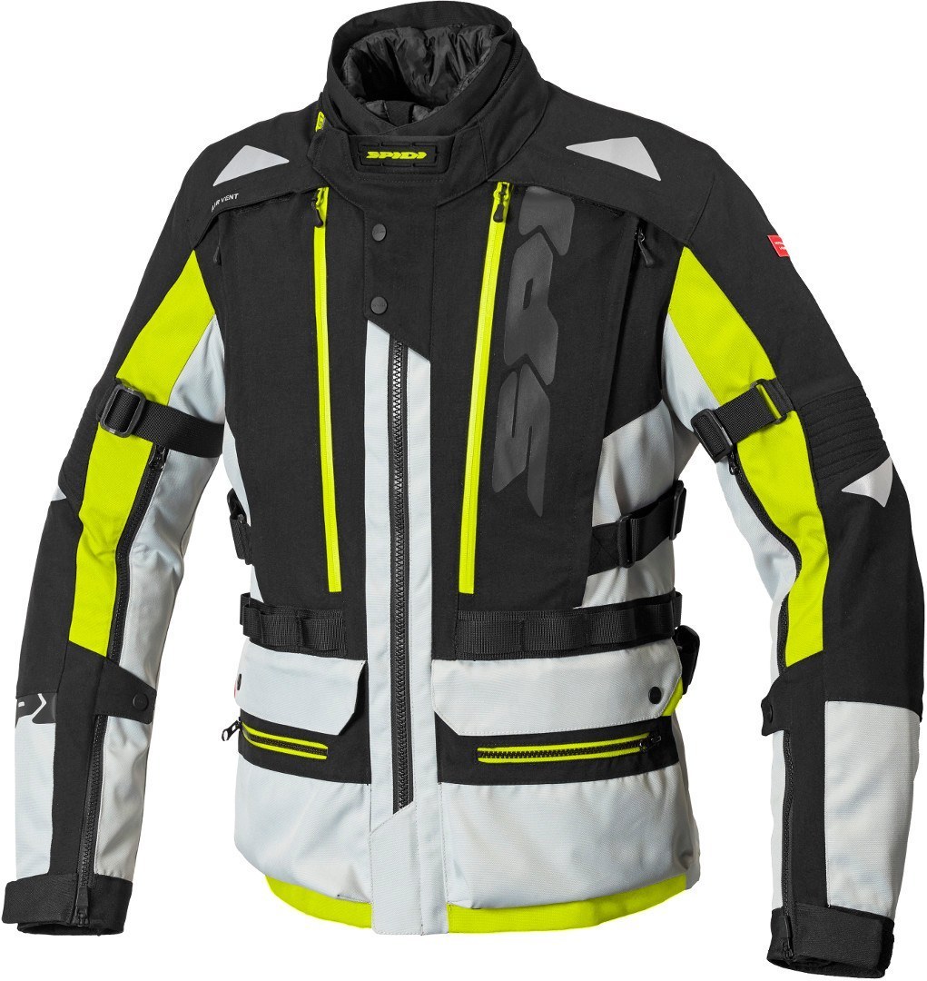 Spidi H2Out Allroad Motorcycle Textile Jacket black/grey/yellow L Figure 1