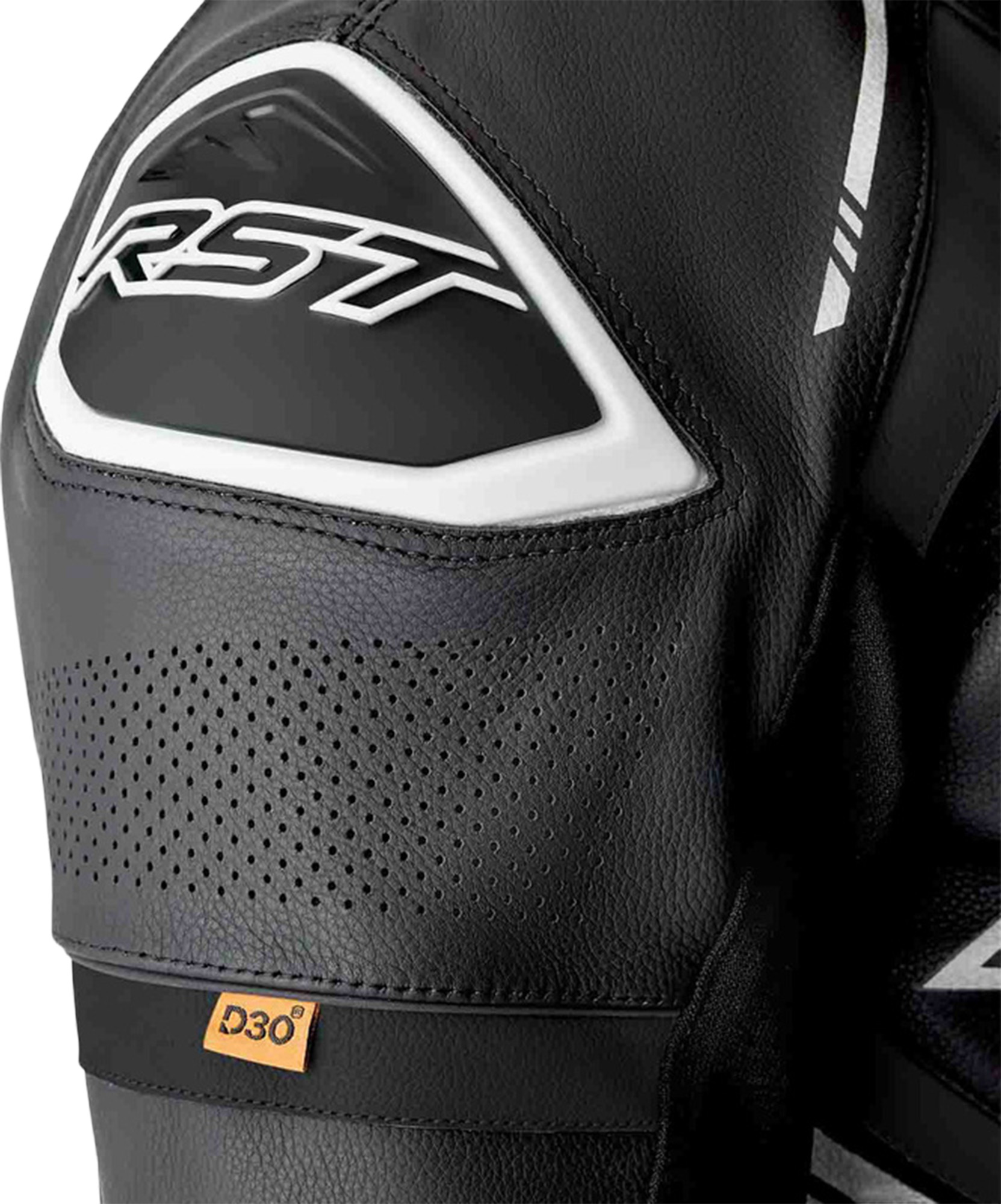 RST S1 D3O perforerad endelad motorcykelläderdräkt svart/vitt 60 Figur 3