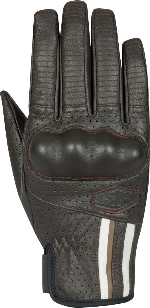 Segura Romeo geperforeerde dames motorhandschoenen bruin/wit L Figuur 1