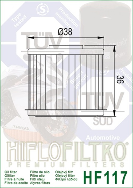 Hiflofiltro Oljefilter - HF117 Figur 3
