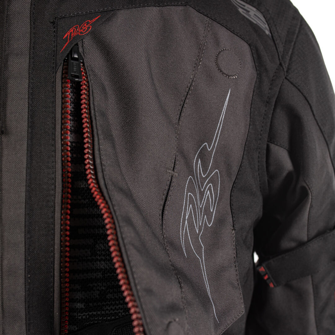 Rusty Stitches Cliff Waterproof Motorcycle Textile Jacket black/grey/red 3XL Figure 8