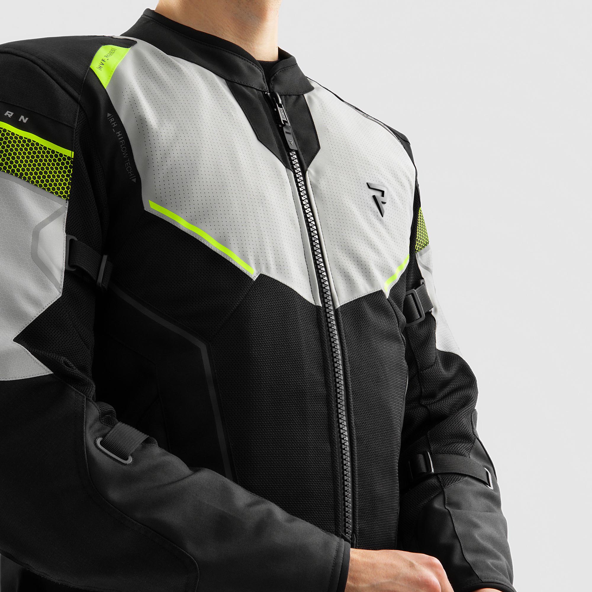 Side view of Rebelhorn Hiflow 5 waterproof Motorcycle Textile Jacket