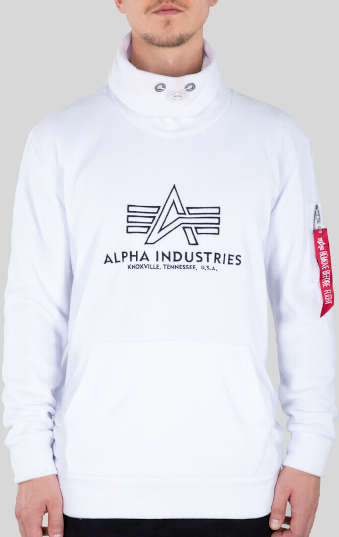 Alpha Industries Turtle-Neck Polar Fleece Pullover white M Figure 1