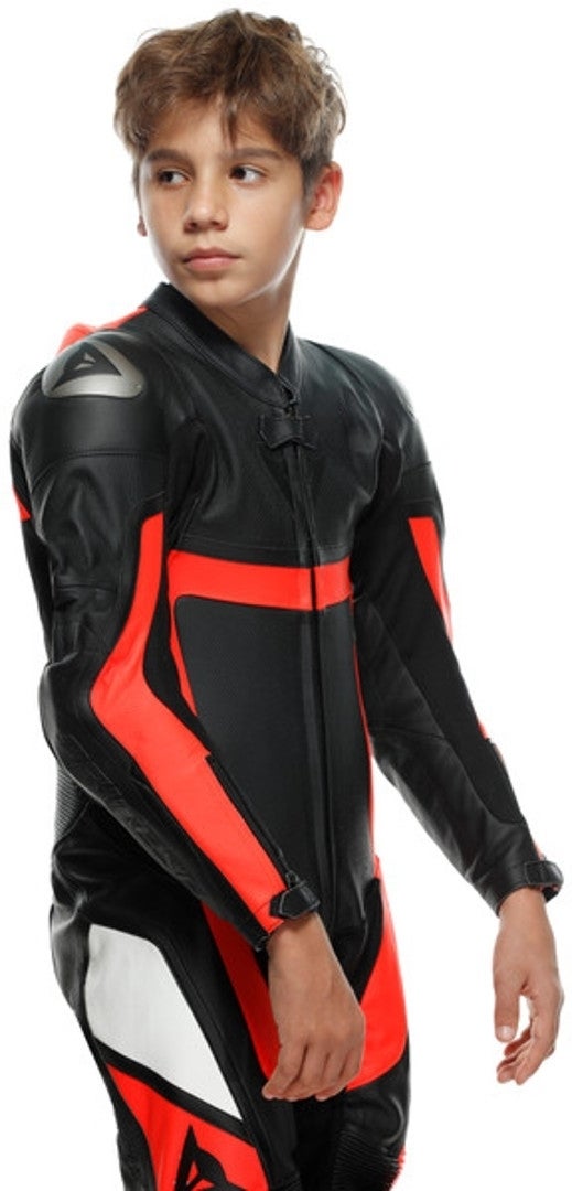 Dainese Gen-Z Abito in pelle perforata monopezza per bambini nero/rosso 170 Figura 17