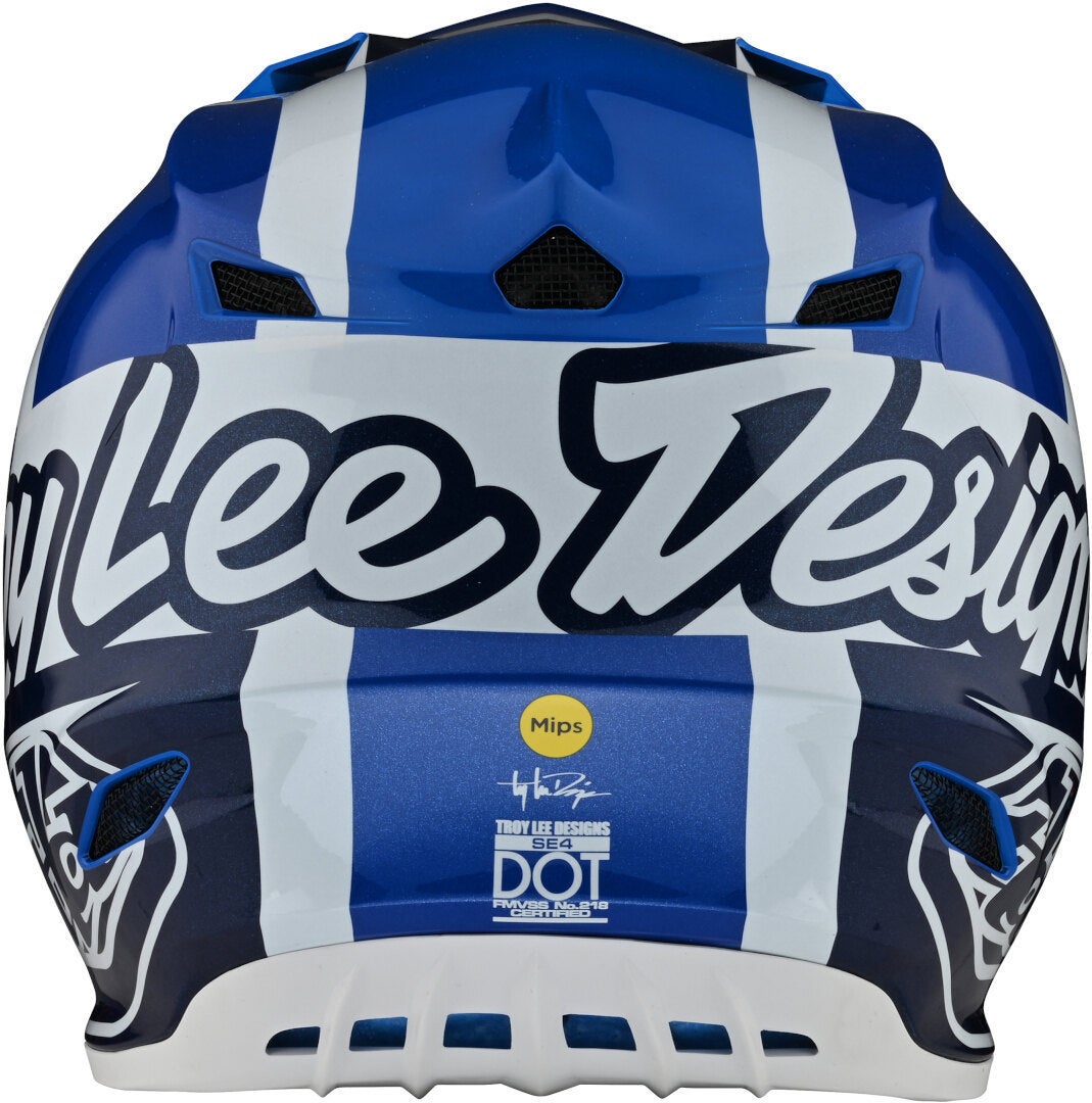 Troy Lee Designs SE4 Polyacrylite MIPS Quattro Casco Motocross blu/bianco S (55/56) Figura 6