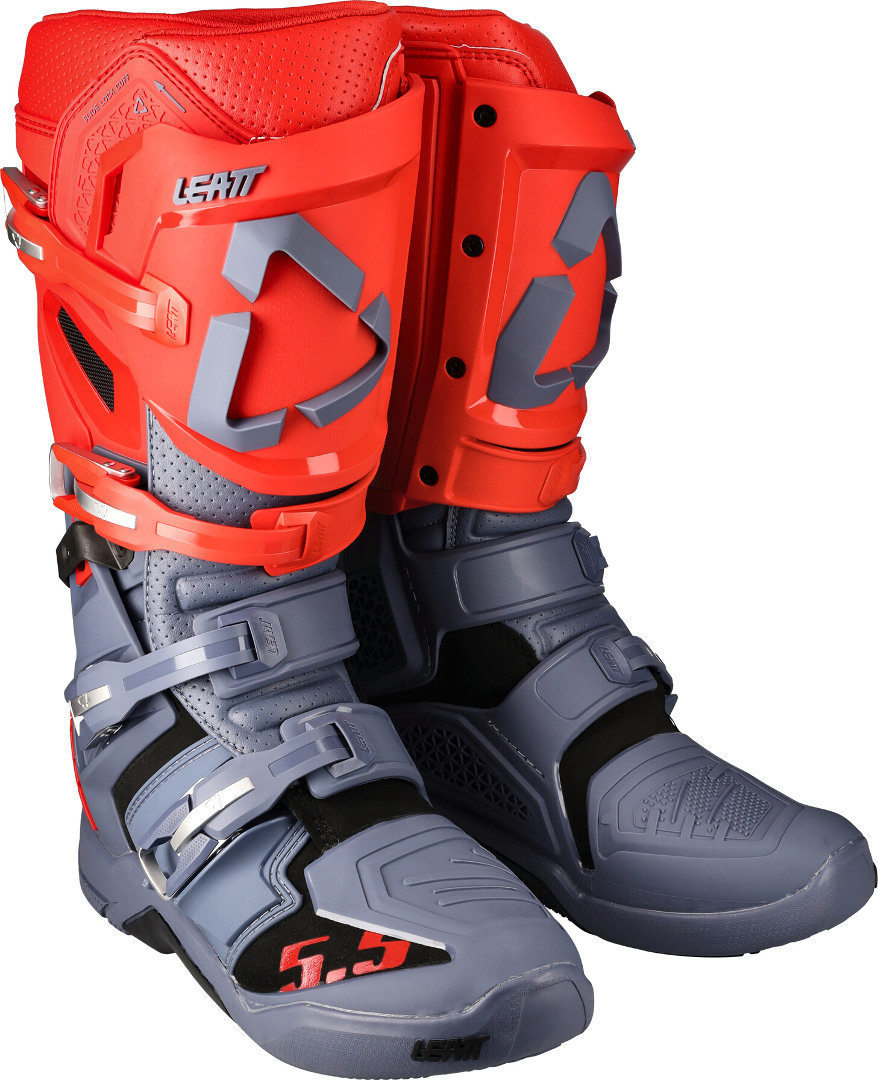 Leatt GPX 5.5 FlexLock Bottes Motocross Gris/Rouge 48 Figure 6
