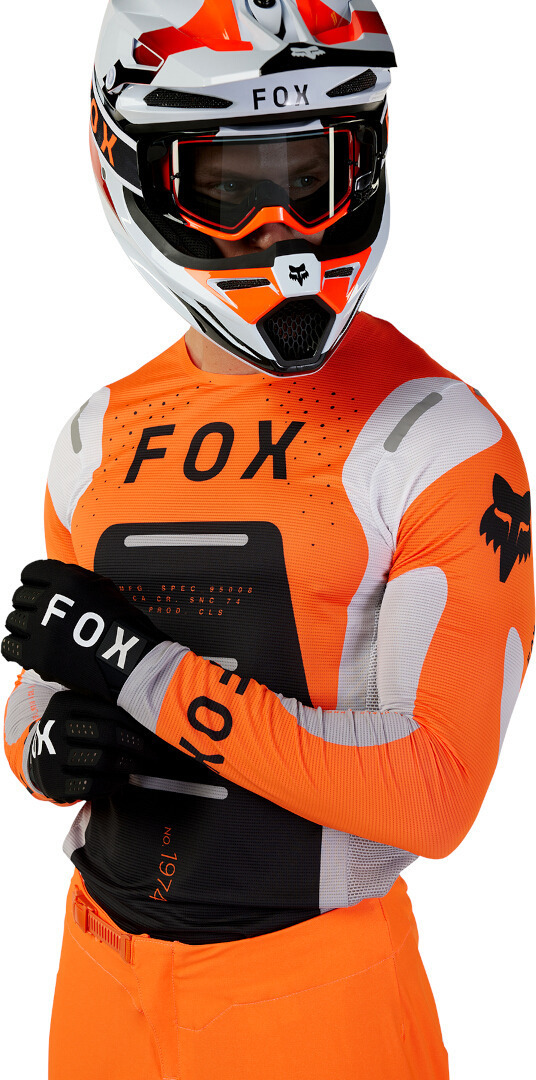 FOX Flexair Magnetic Motocross Jersey orange/schwarz/weiß M Abbildung 5