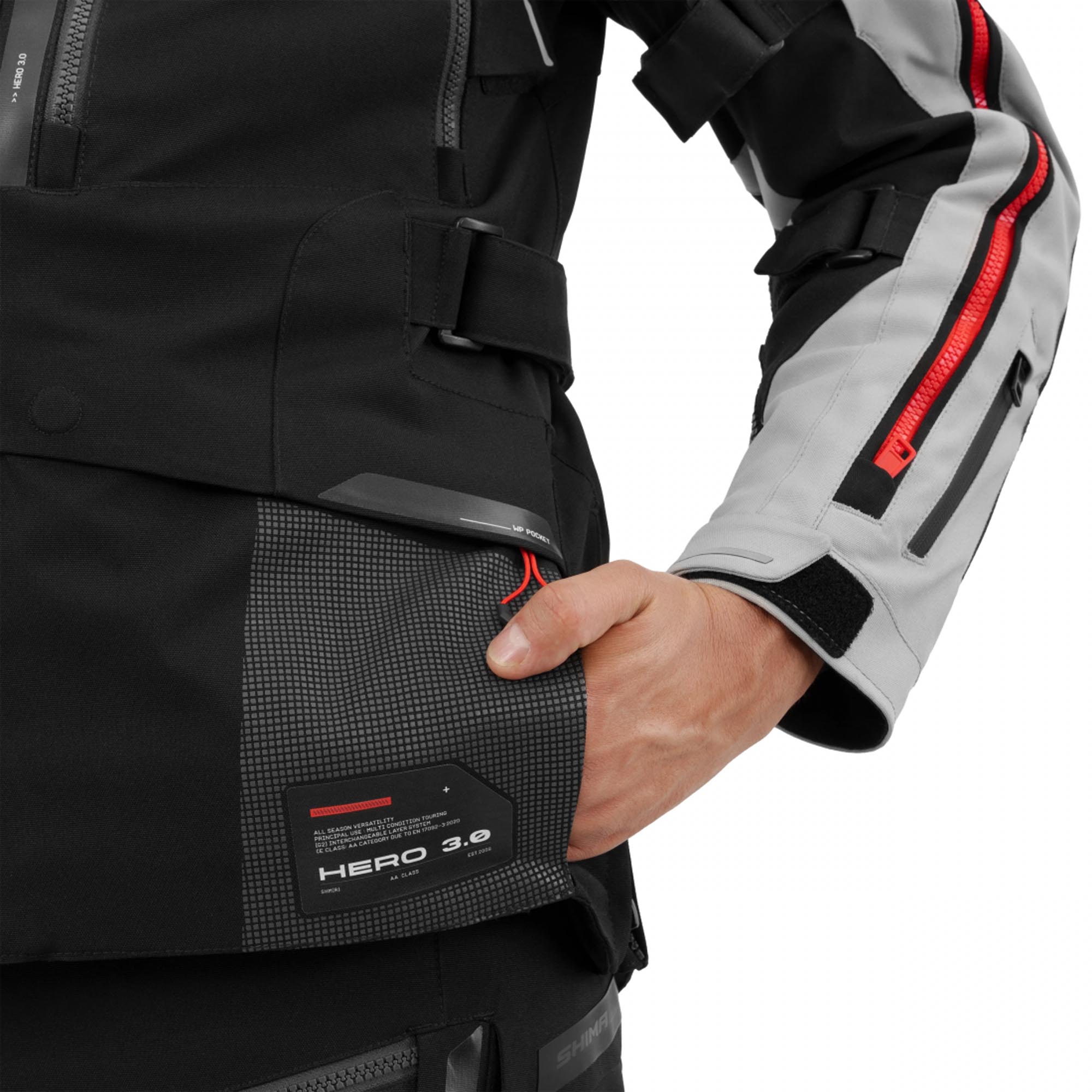 SHIMA Hero 3.0 Motorrad Textiljacke grau/rot S Abbildung 25