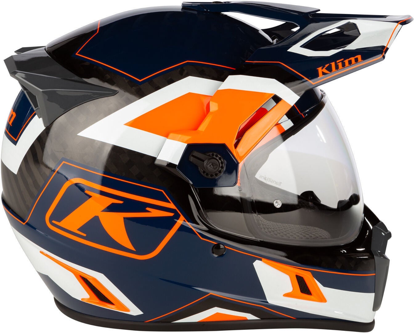 Klim Krios Pro Rally ECE/DOT Carbon Casque d’enduro Blanc/Bleu/Orange S (55/56) Figure 6