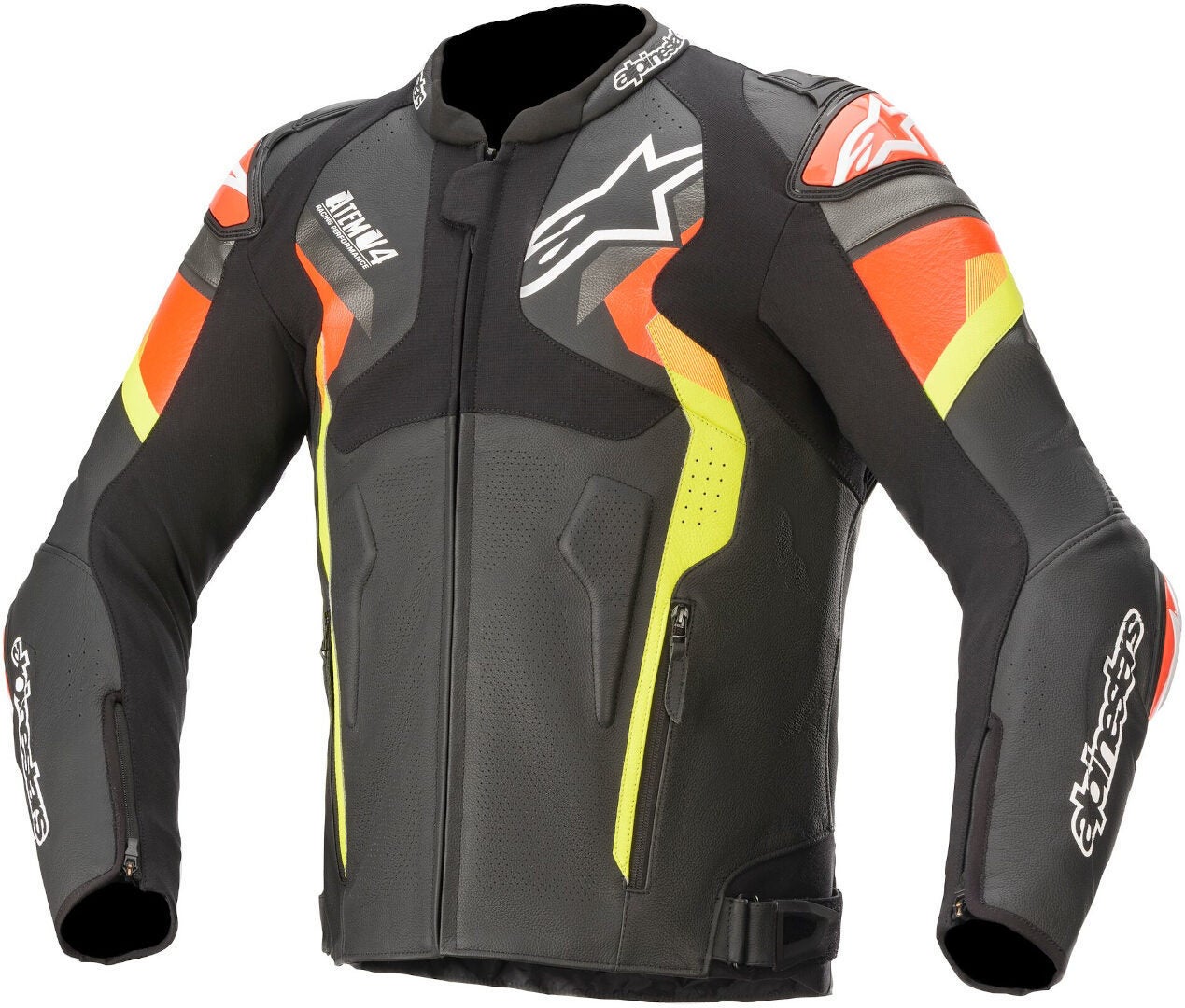 Alpinestars Atem V4 Motorcycle Leather Jacket black/red/yellow 50 Figure 1
