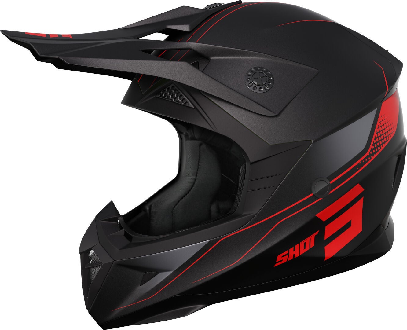 Shot Pulse Edge Motocross Helmet black matt/red L (59/60) Figure 1