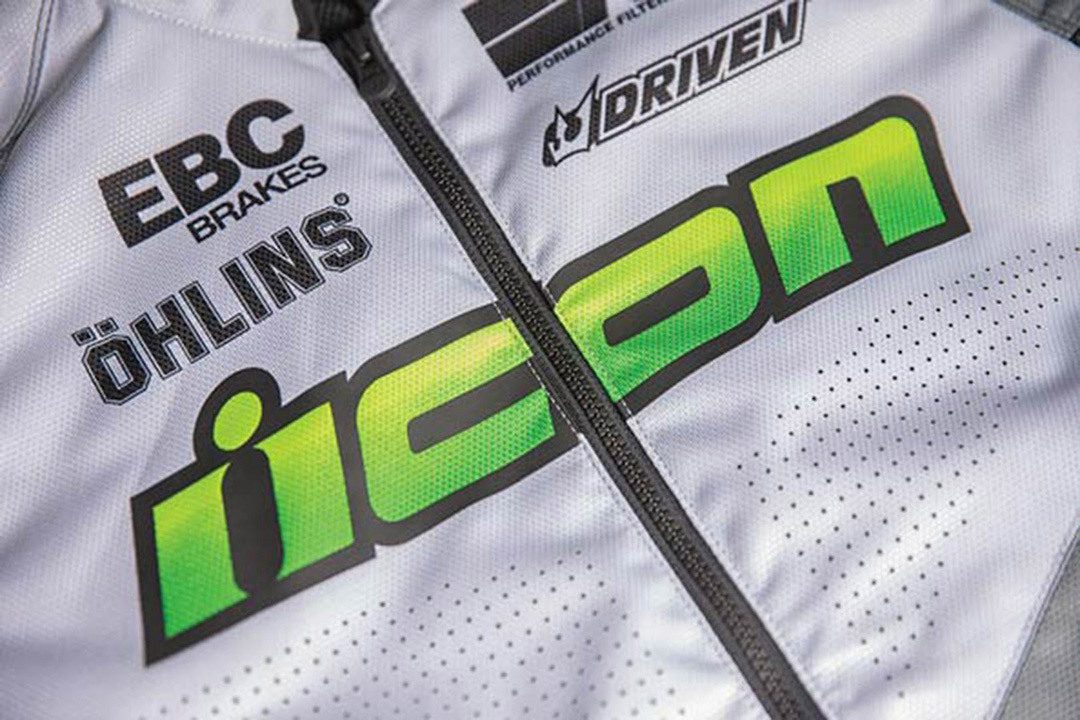 Icon Hooligan Ultrabolt Motorfiets textiel jas grijs/groen XXL Figuur 7