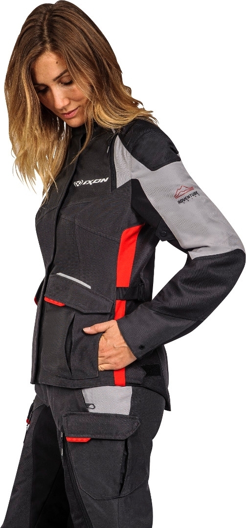 Ixon Balder Damen Motorcycle Textile Jacket black/grey/red S Figure 5