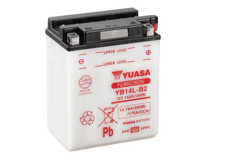 YUASA YUASA konventionellt YUASA-batteri utan syrapaket - YB14L-B2 Batteri utan syrapaket Figur 1