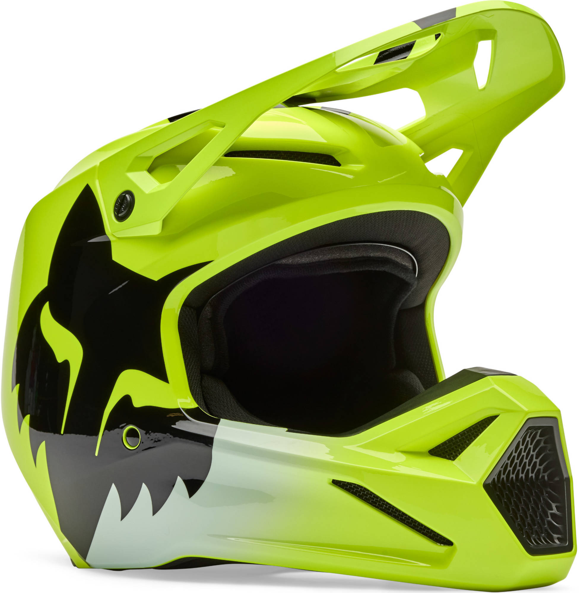 Fox Unisex Kids Yellow V1 Shield Youth Motocross Helmet