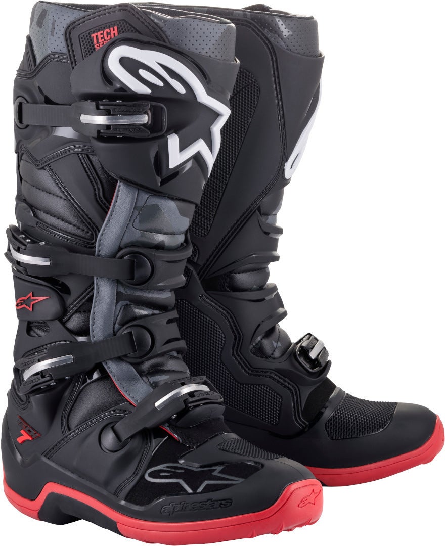 Alpinestars Tech 7 Motocross støvler sort/grå/rød 13 (48) Figur 1