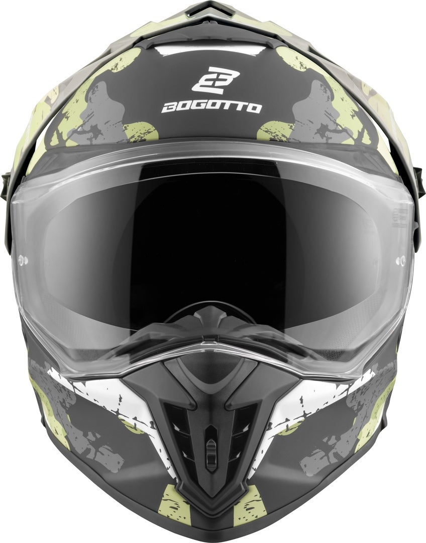 Bogotto FG-601 Sniper Enduro hjelm i glasfiber sort mat/grå/grøn S Figur 6