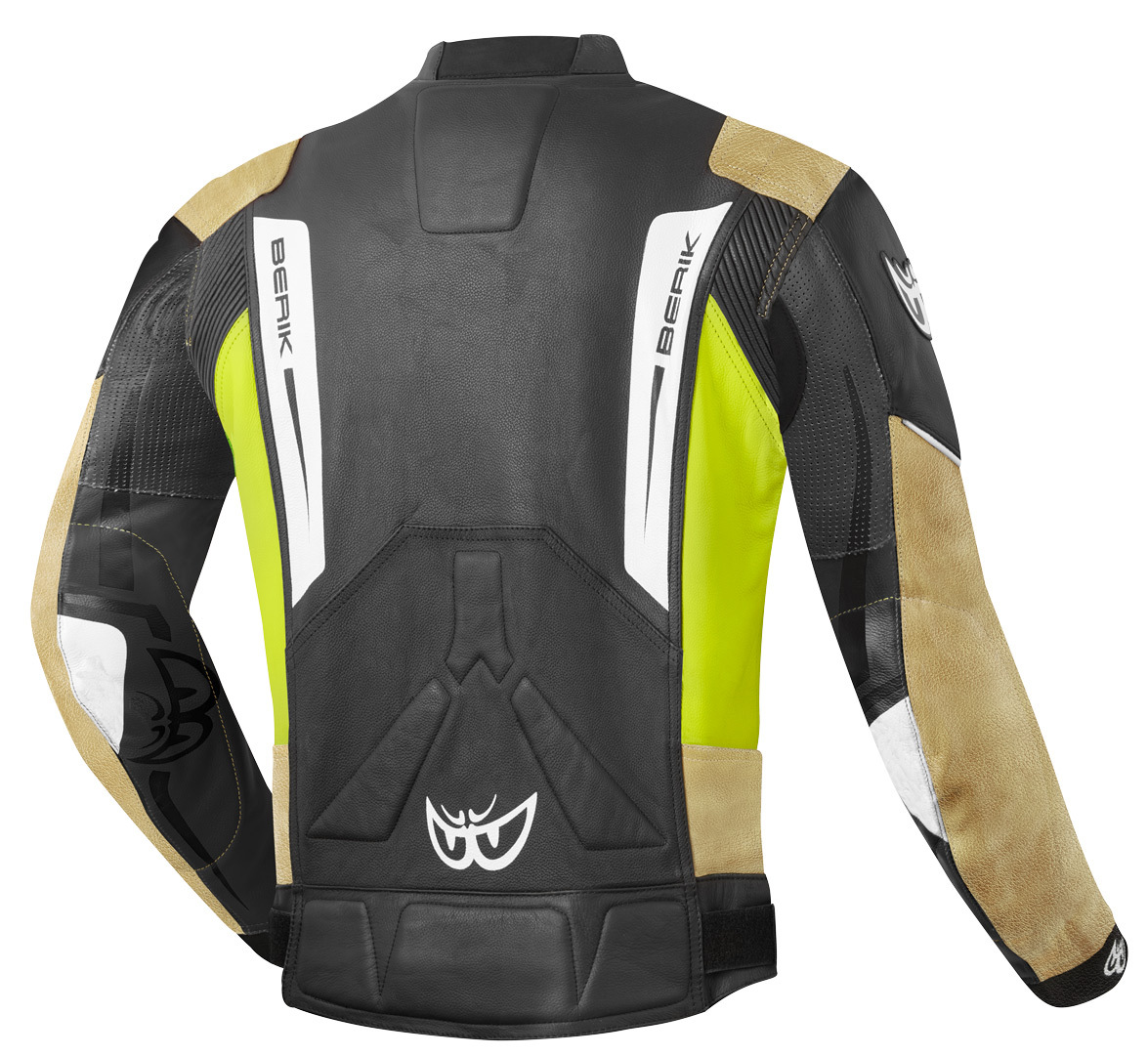 Berik Striper Evo Motorcycle Leather Jacket black/yellow 60 Figure 2