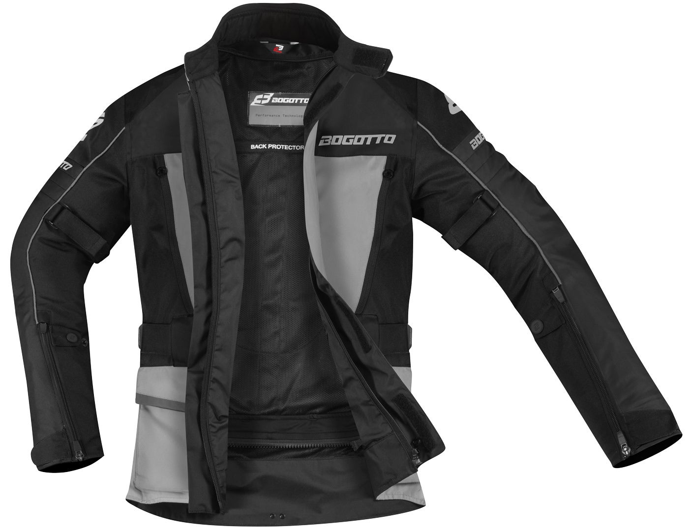 Bogotto Tampar Tour waterproof Motorcycle Textile Jacket black/grey M Figure 4