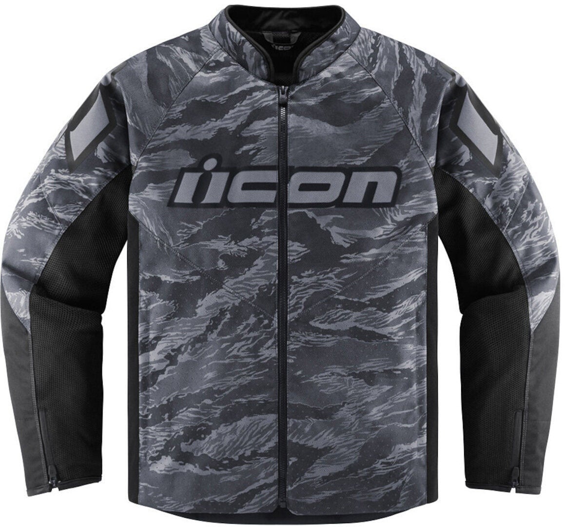 Icon Hooligan Tigersblood perforierte Motorrad Textiljacke grau/camouflage L Abbildung 1