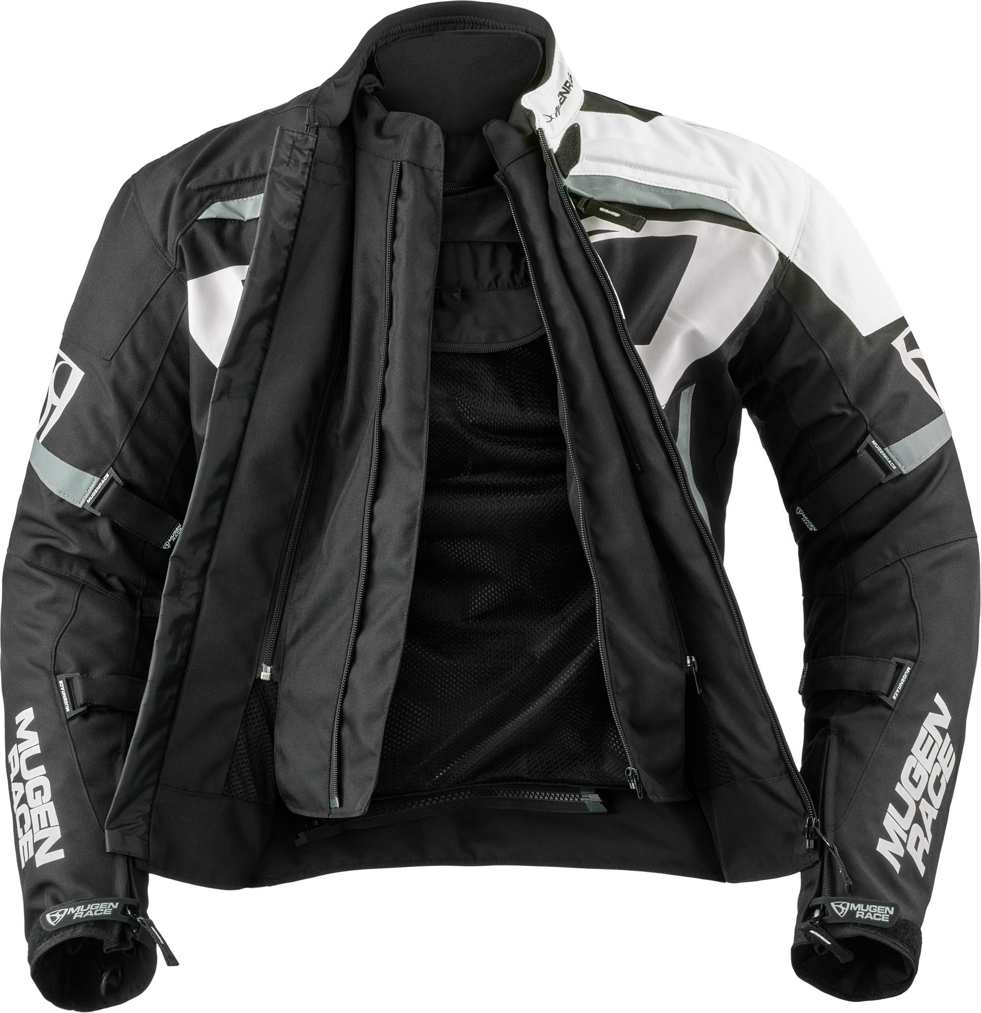 MUGENRACE Aggressore-T waterproof Motorcycle Textile Jacket black/white L Figure 4