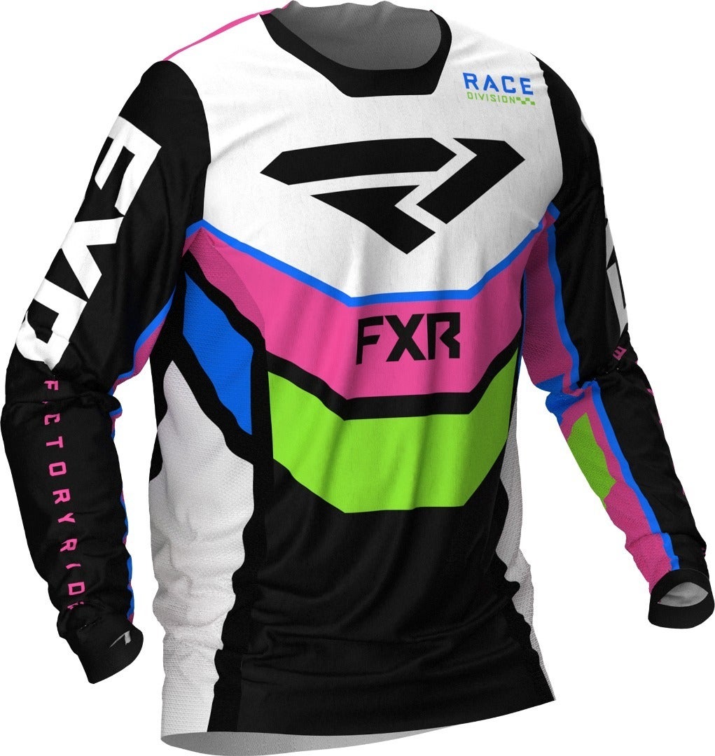 FXR Podium MX Gear Motocross Jersey hvid/pink/sort S Figur 1