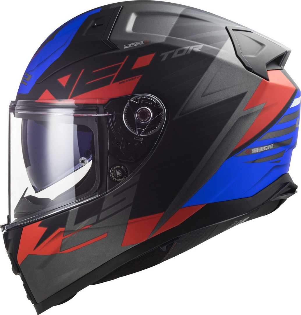 LS2 FF811 Vector II Absolute Helm schwarz/rot/blau M (57/58) Abbildung 4