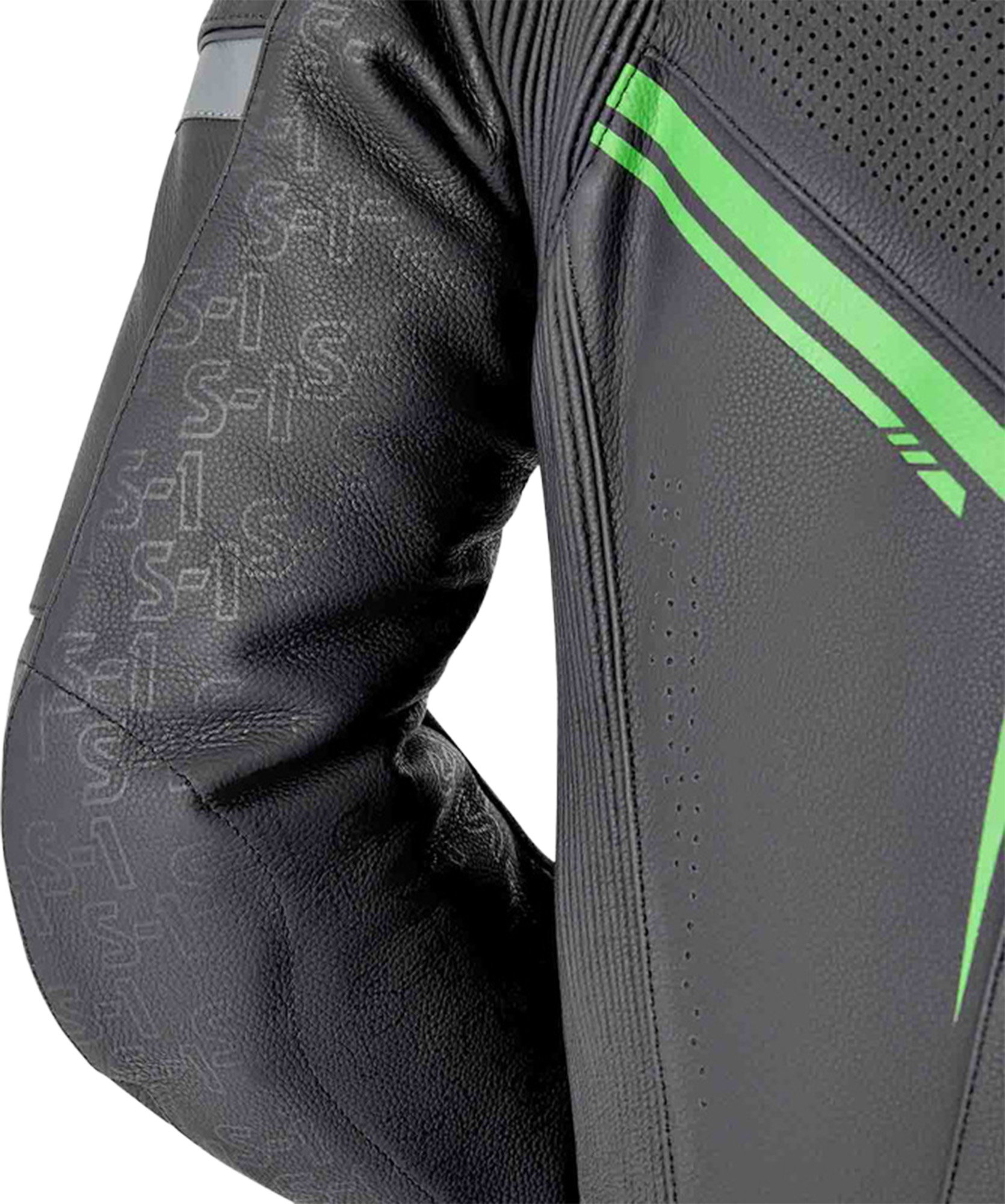 RST S1 D3O perforeret 1-delt motorcykellæderdragt Sort/neon-grøn 60 Figur 6