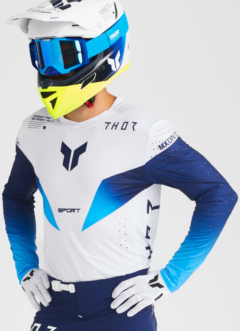 Thor Sportmode Strike Motocross Jersey white/blue XXL Figure 9