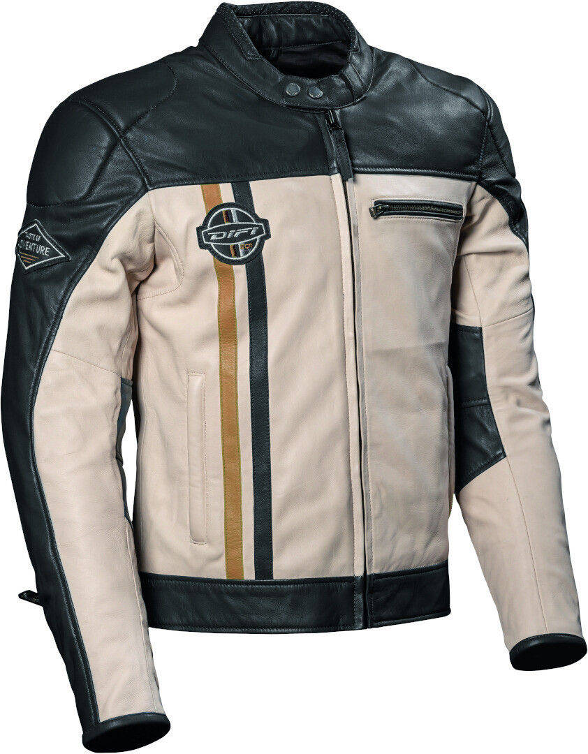 DIFI Boston Motorcykel læderjakke Sort/sand 56 Figur 1