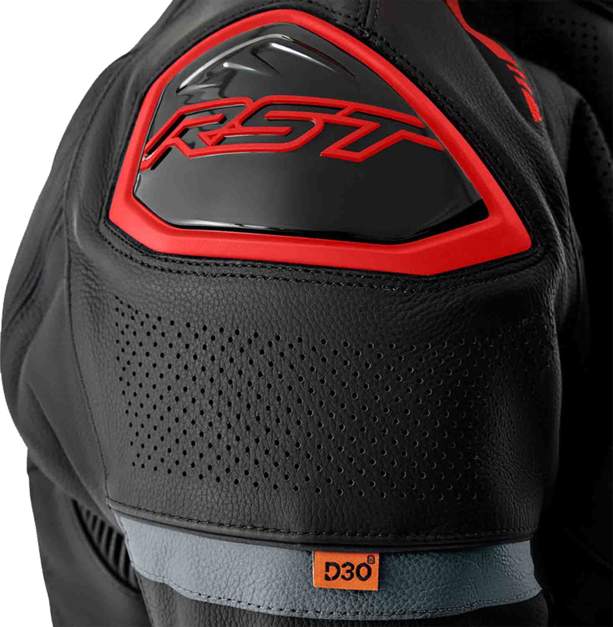 RST S1 D3O Jachetă de piele de motocicletă perforată Negru/Roșu 60 Figura 4