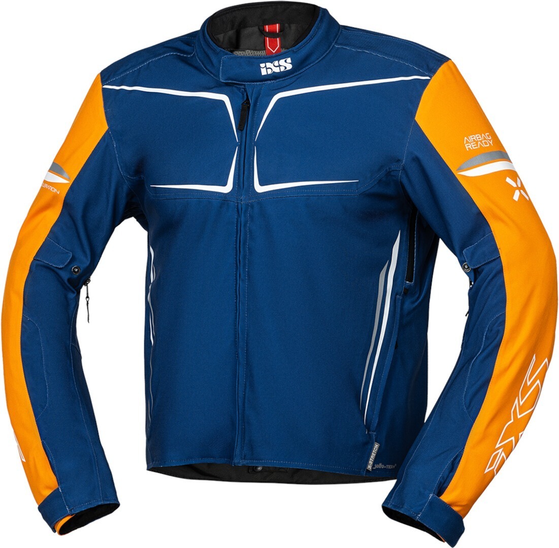 IXS TS-Pro ST+ waterproof Motorcycle Textile Jacket blue/orange M Figure 1