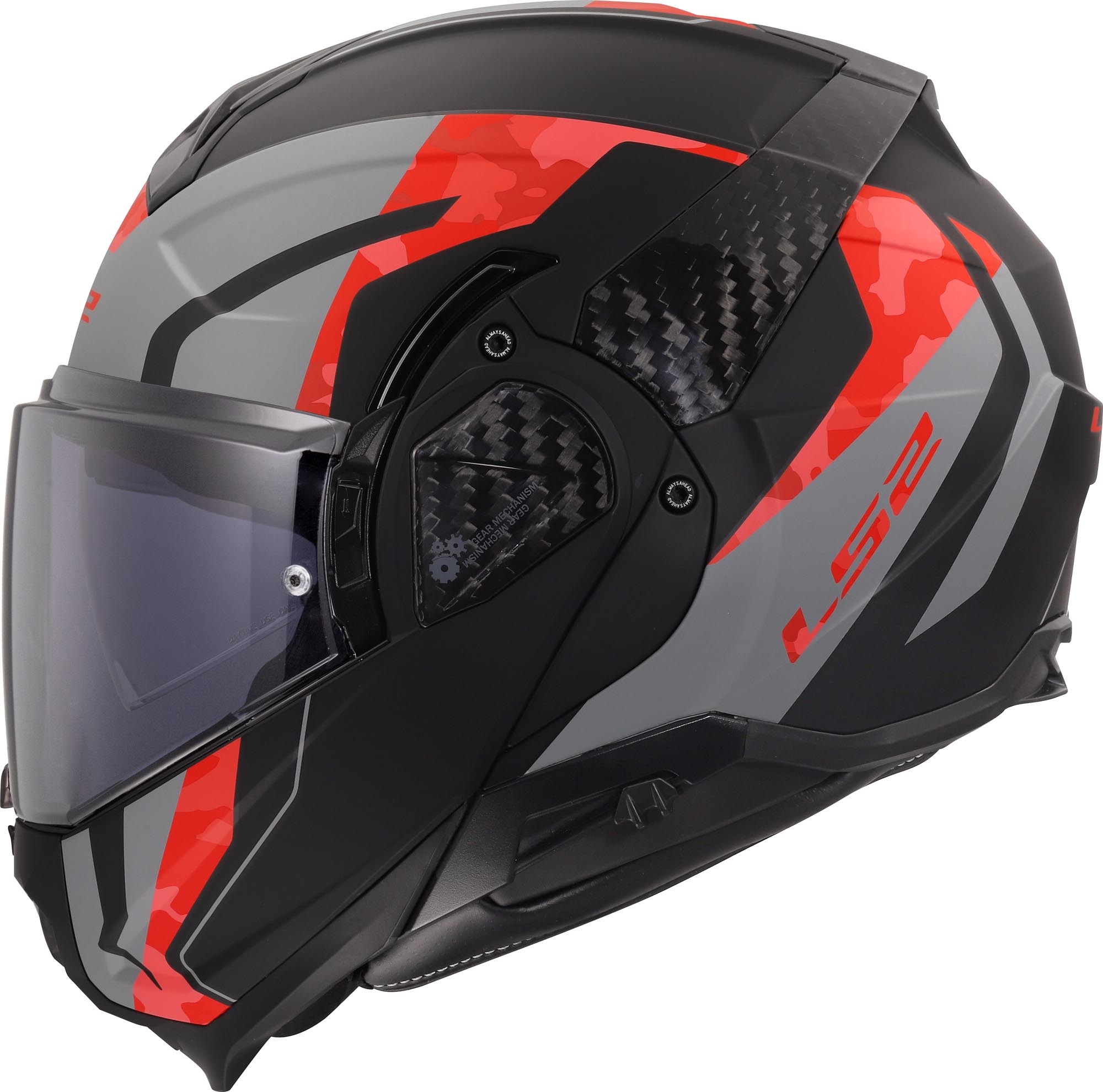 LS2 FF910 Advant II Glide Klapphelm schwarz/grau/rot S (55/56) Abbildung 15