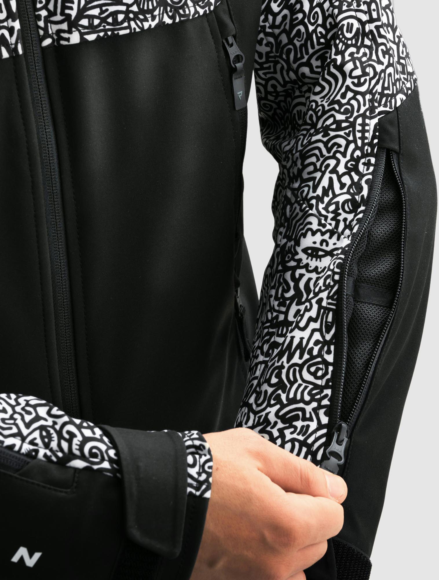 Rebelhorn Slash Softshell waterproof Motorcycle Textile Jacket black/white 5XL Figure 4
