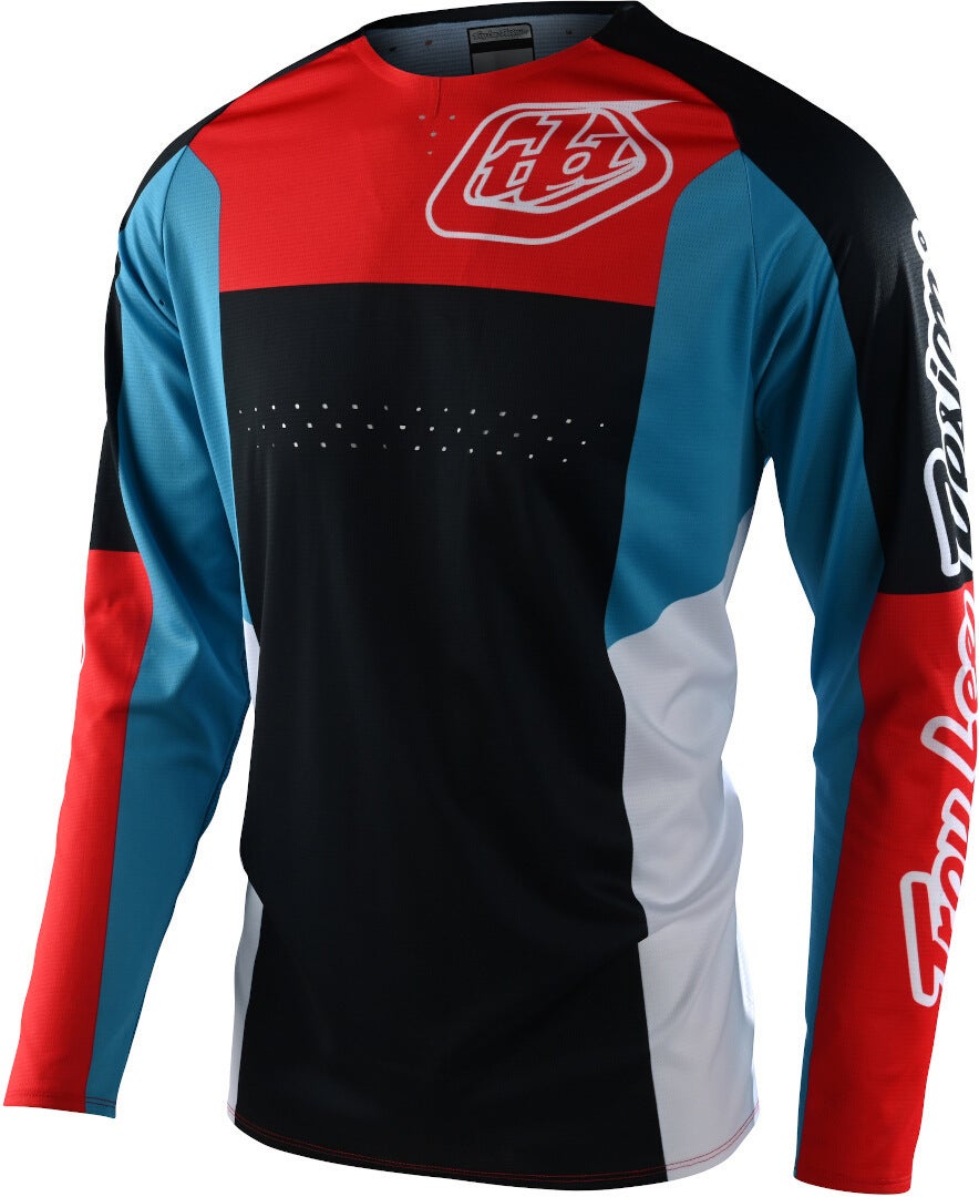 Troy Lee Designs SE Pro Quattro Motocross Jersey sort/rød/blå L Figur 1