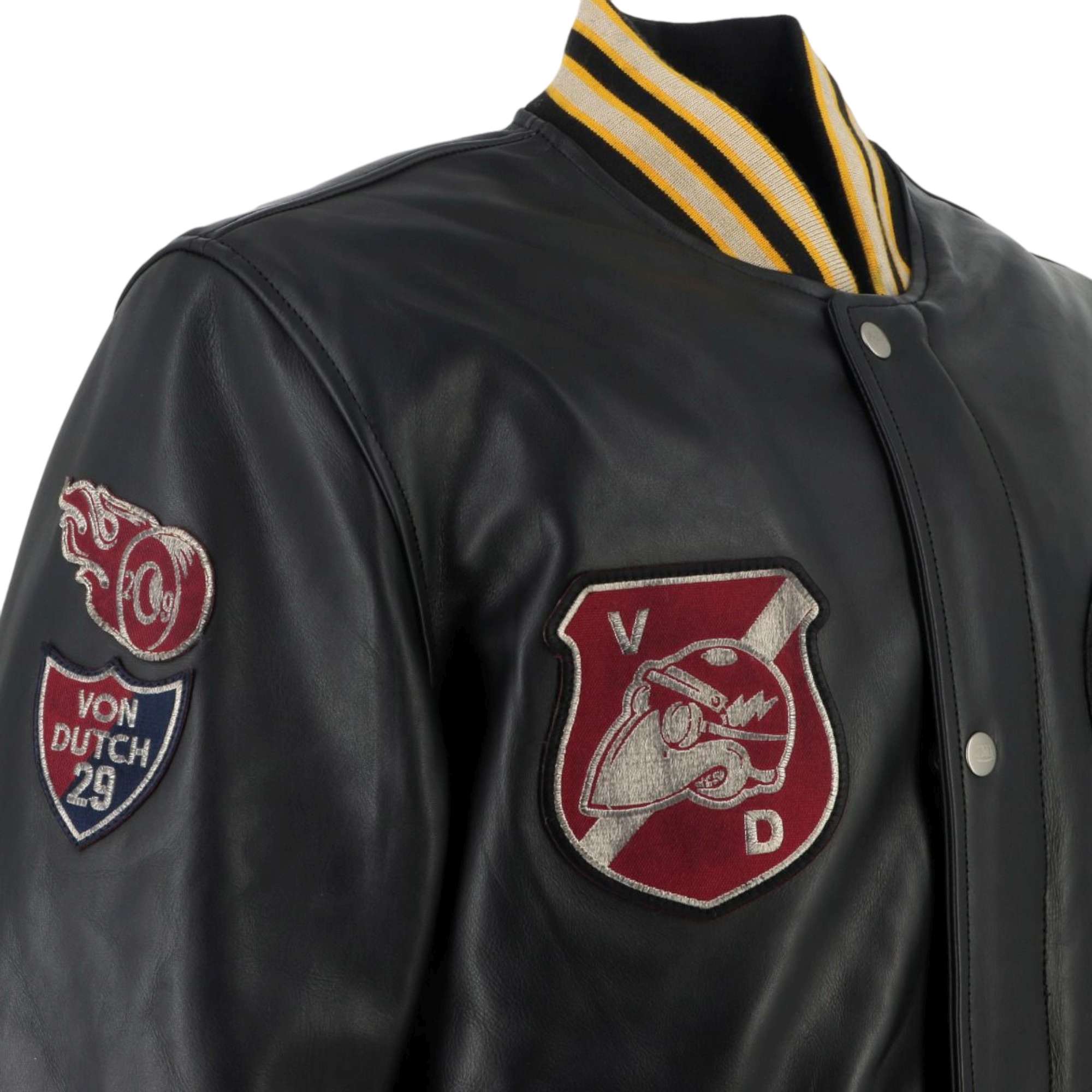 Von Dutch X Helstons Collegian Motorrad Lederjacke 2XL Abbildung 5