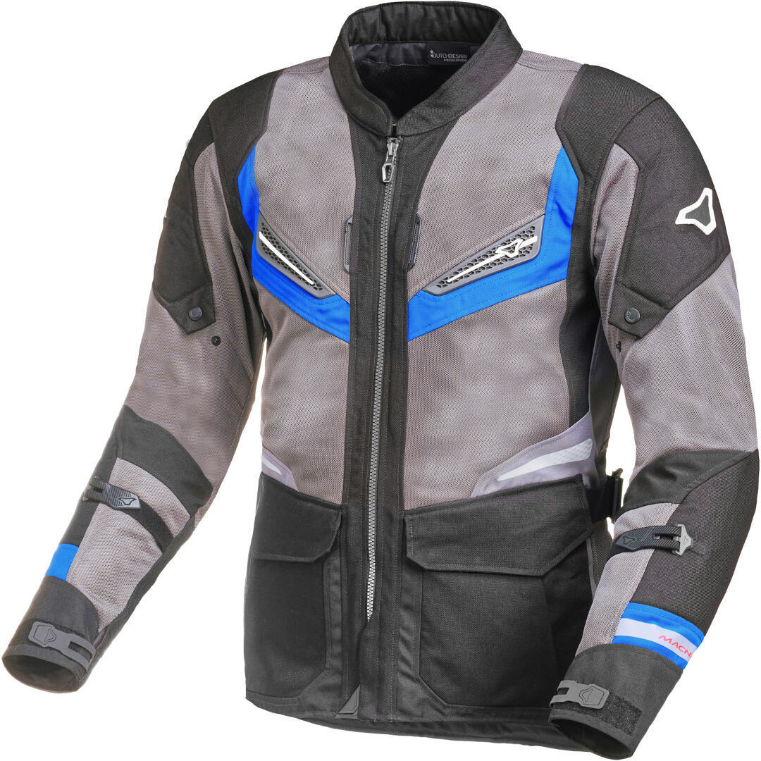 Macna Aerocon Jaqueta têxtil da motocicleta Cinza/Preto/Azul XL Figura 1