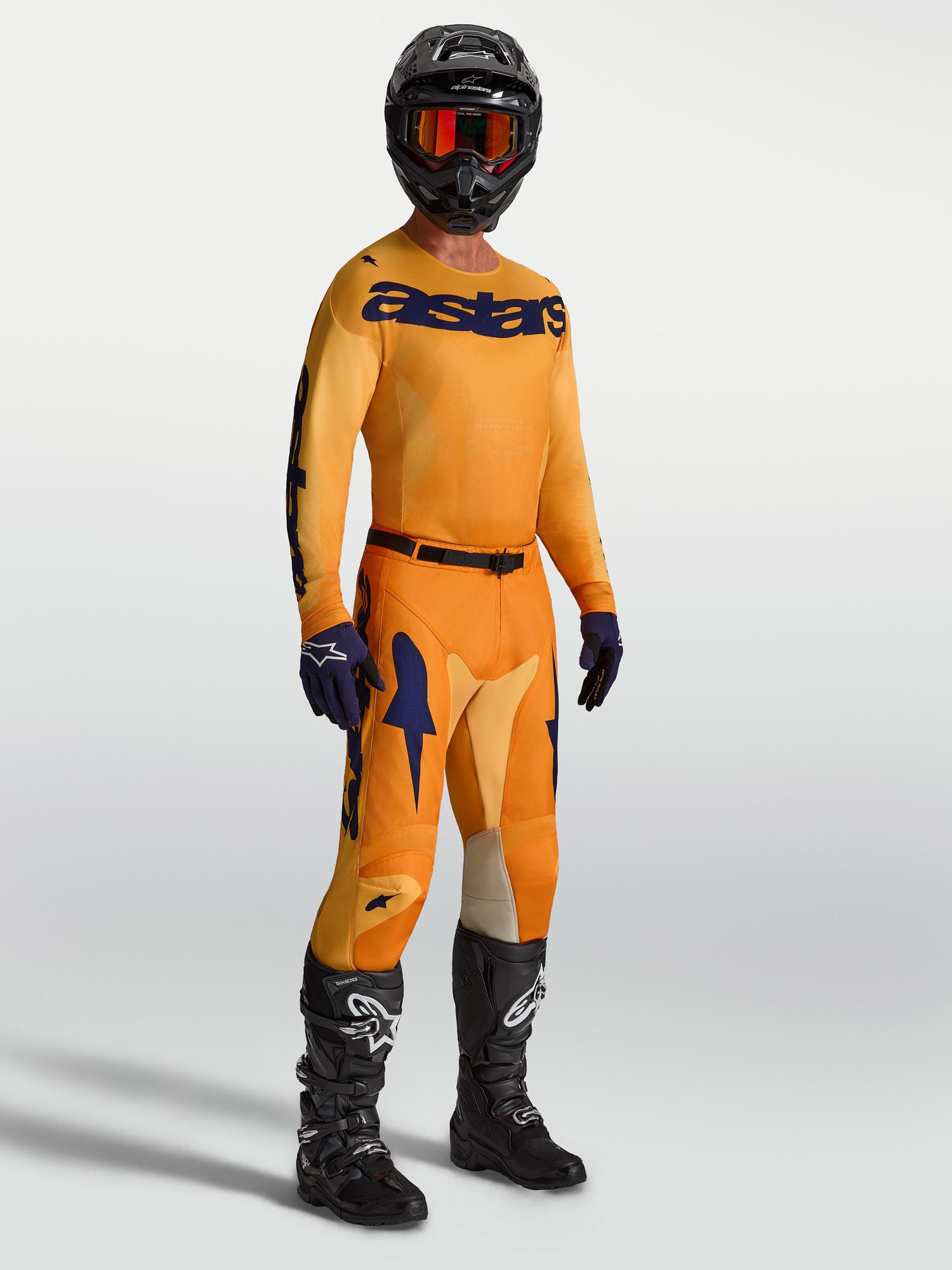 Alpinestars Racer Amber Motocrosstrøje orange/blå/gul M Figur 3