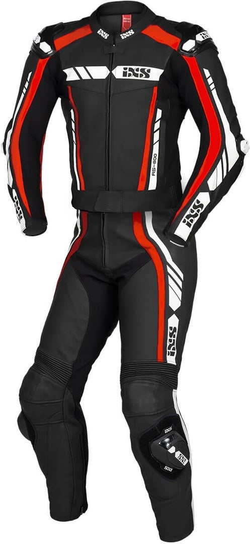IXS Sport RS-800 1.0 Two Piece Motorcycle Leather Suit black/red/white 56 Figure 1