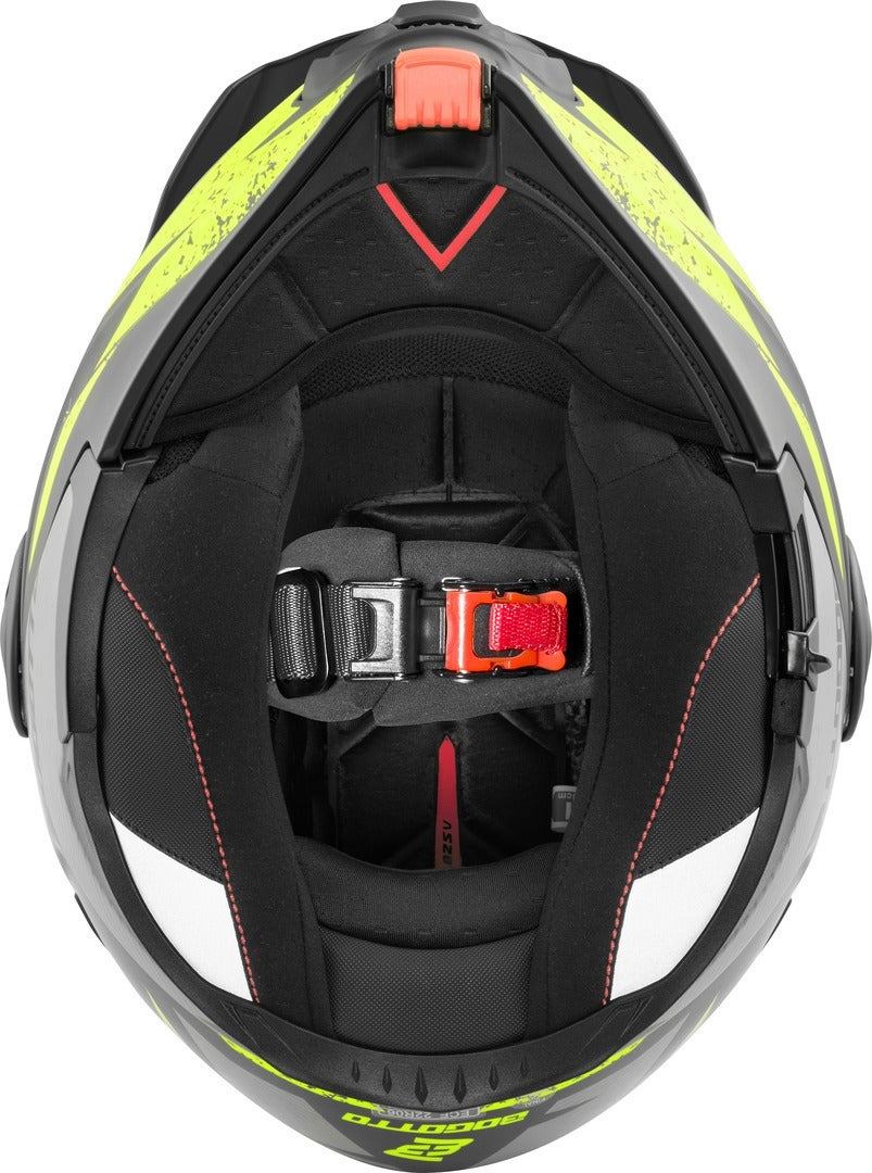Bogotto FG-102 Safari Κράνος Fiberglass Enduro Flip-Up μαύρο ματ/γκρι/κίτρινο M Γράφημα 8