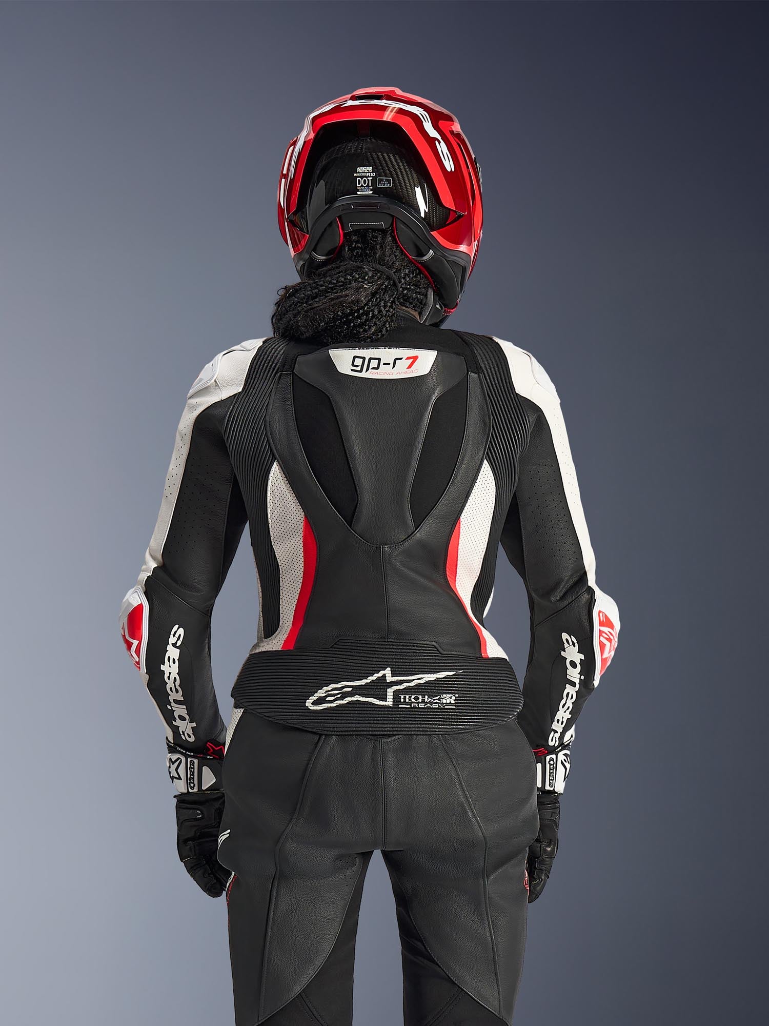 Alpinestars Stella GP-R7 Ladies Two Piece Motorcycle Leather Suit black/white/red 46 Figure 12