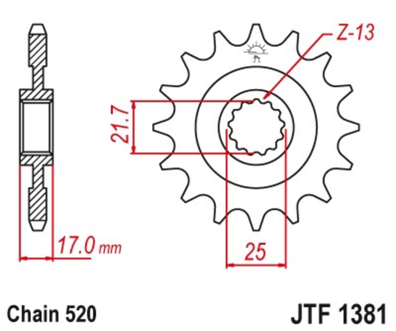 JT-DRIVHJUL Stål ljudfritt framdrev 1381 - 520 Figur 2