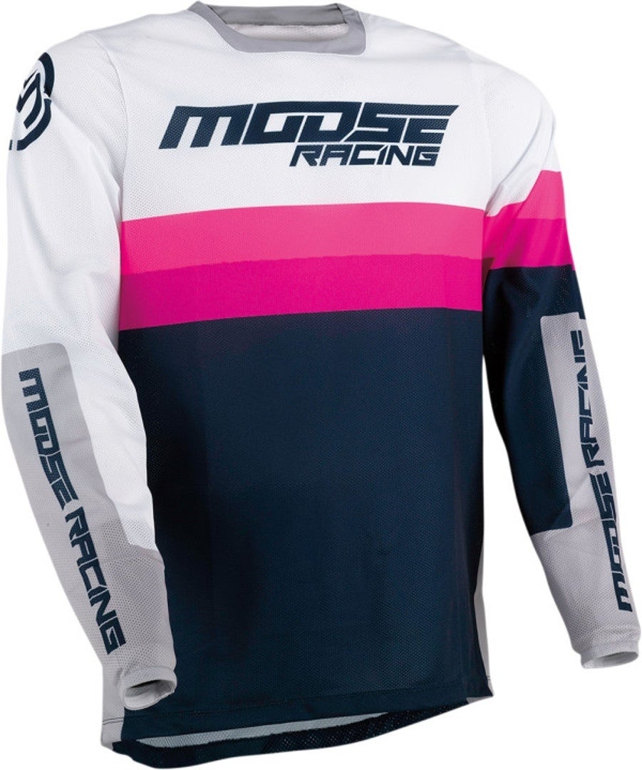 Moose Racing Sahara Racewear Motocross Jersey pink/blå 3XL Figur 1