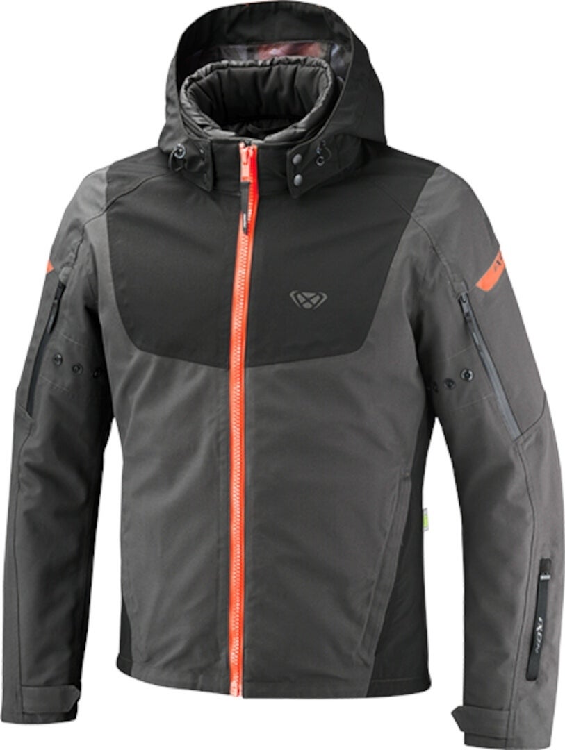 Ixon Burning waterproof Motorcycle Textile Jacket grey/black/red XXL Figure 1