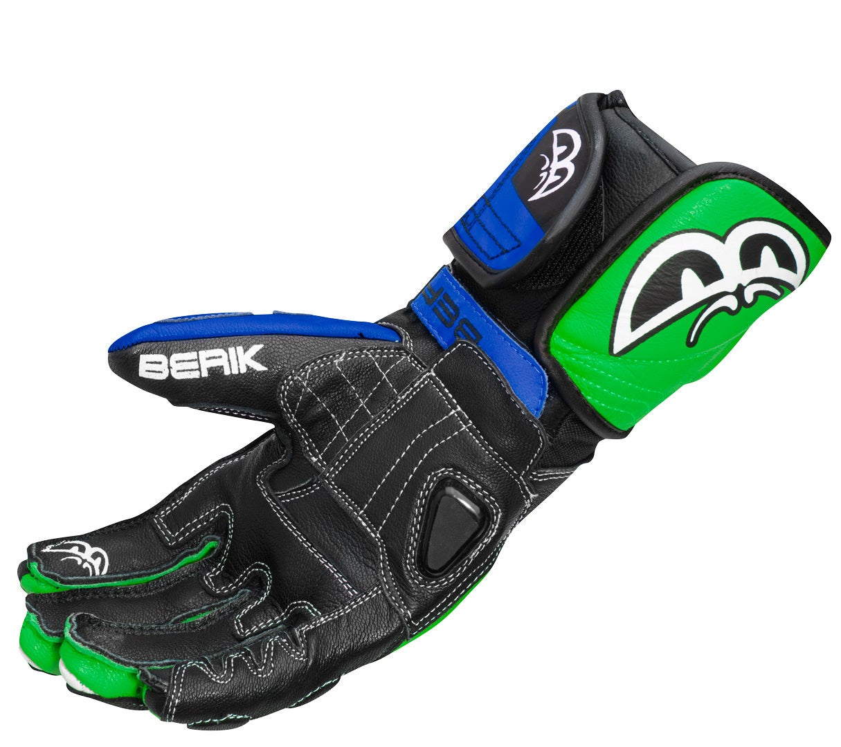 Berik Track Pro Motorcykelhandsker sort/grøn L Figur 4