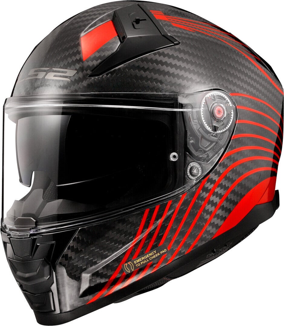 LS2 FF811 Vector II Carbon Flux Helmet black/red L (59/60) Figure 1