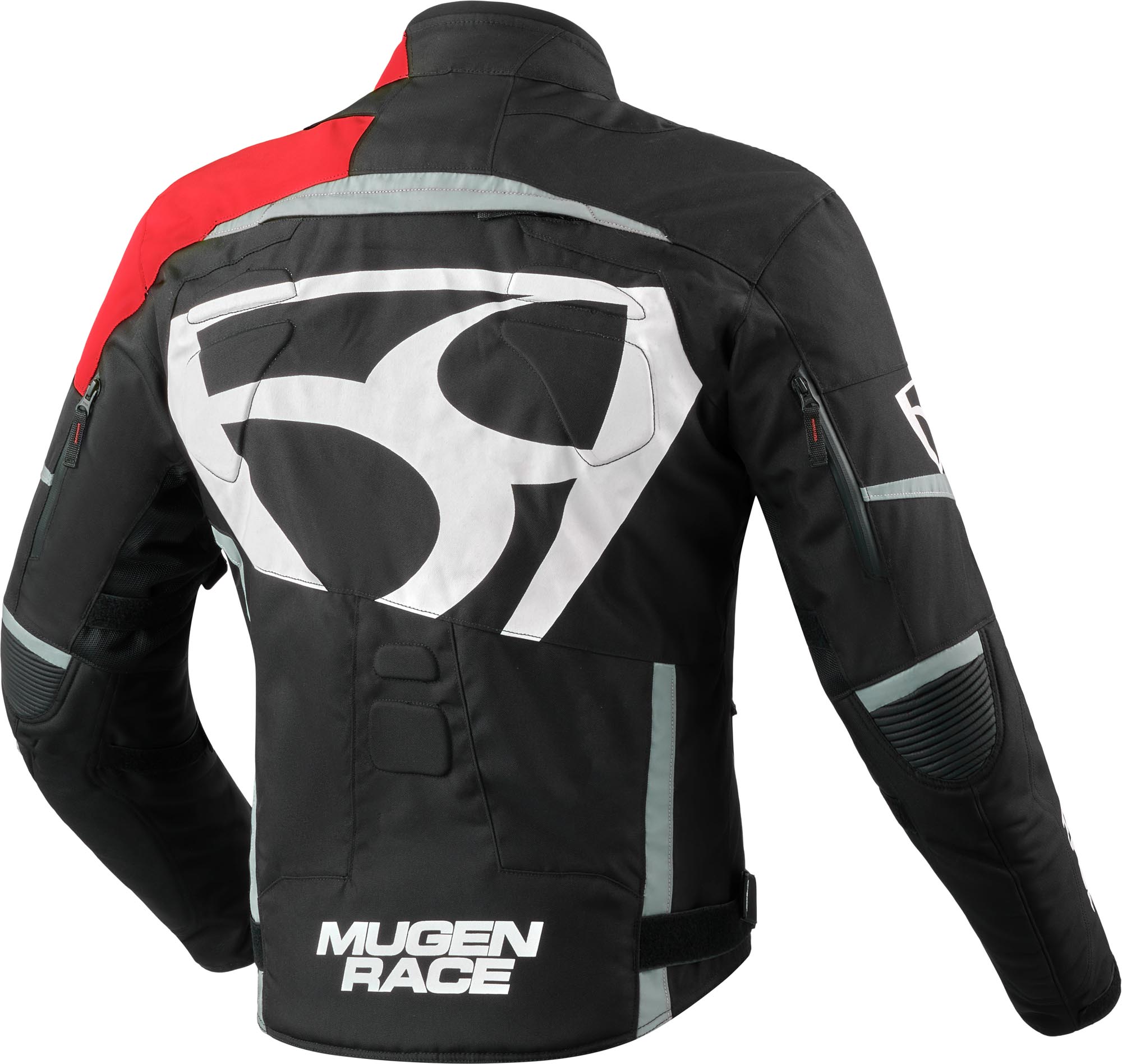 MUGENRACE Aggressore-T waterproof Motorcycle Textile Jacket black/white/red M Figure 2