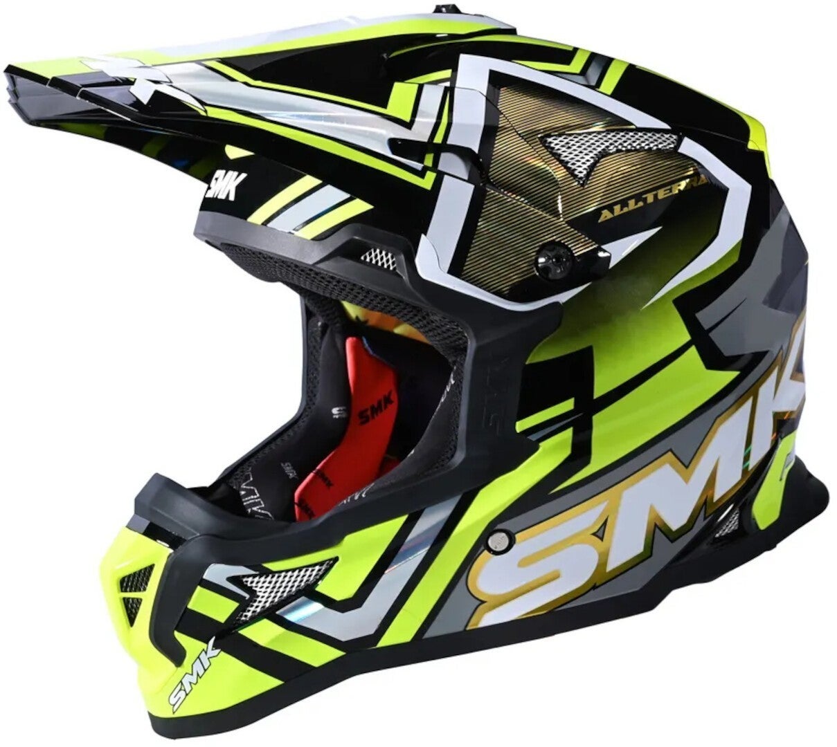 SMK Allterra X-Aces Casco da motocross nero/grigio/giallo M (57) Figura 1