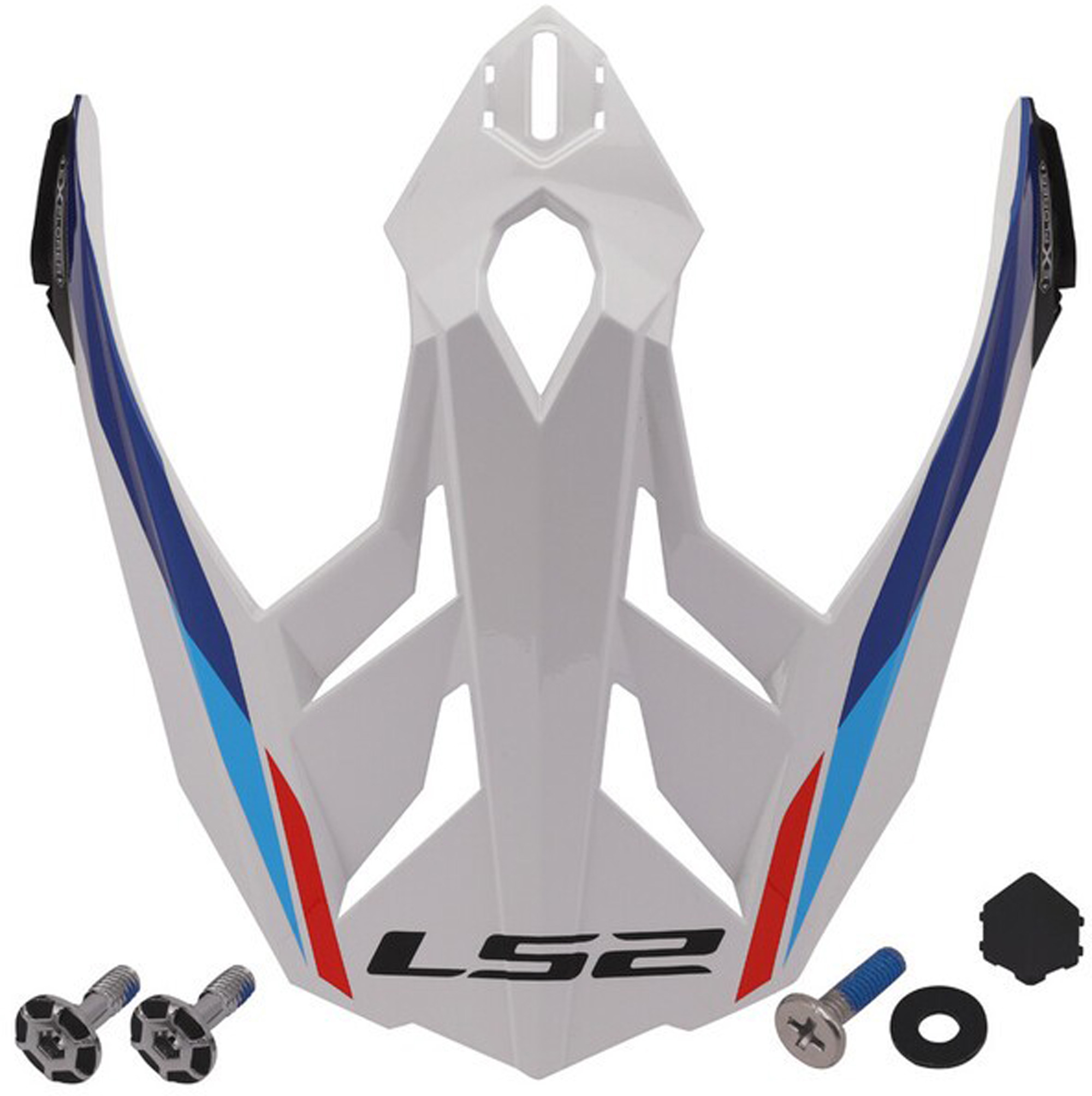 LS2 MX701 Frontier II Vârful Casca Alb/Albastru Figura 1